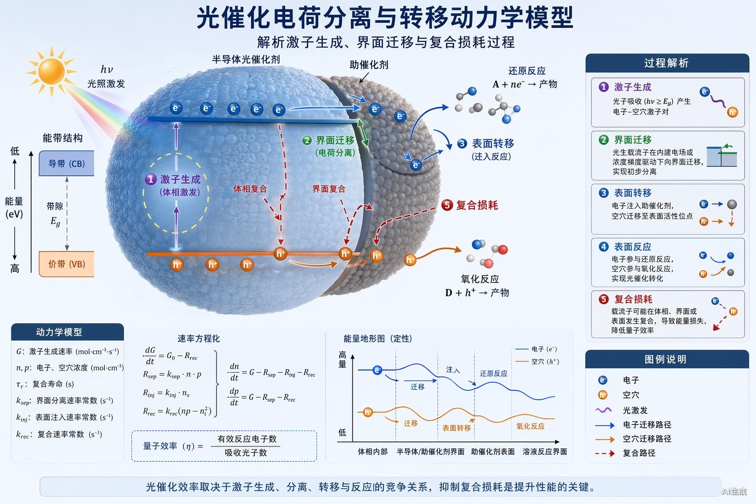 光催化电荷分离与转移动力学科研配图